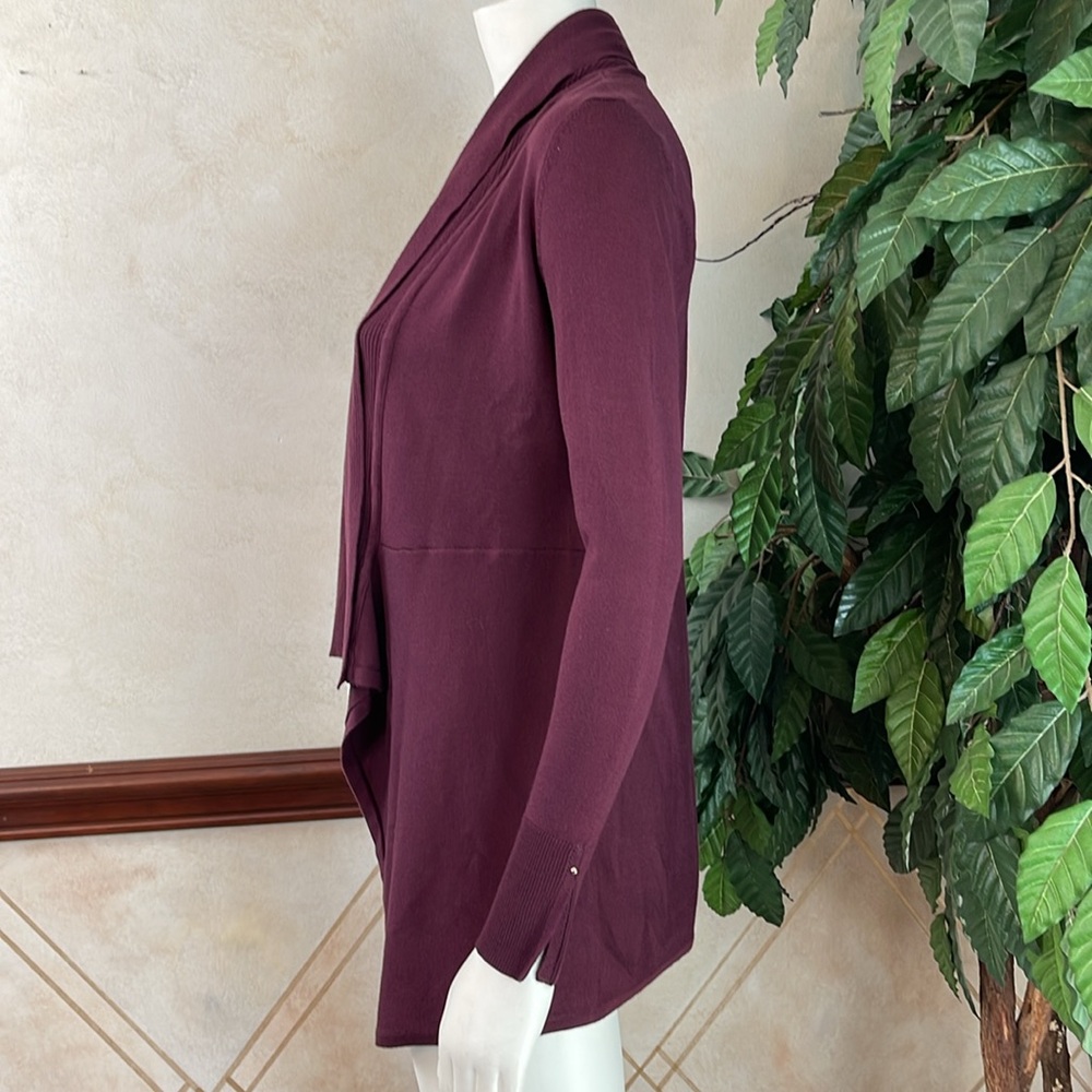 WHBM CABERNET WATERFALL CARDIGAN - Picture 7 of 10